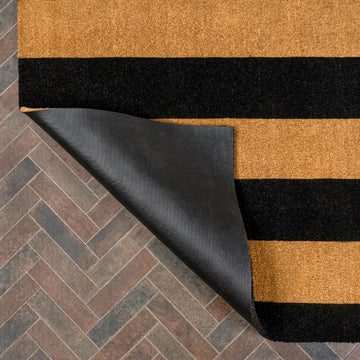 Sutton Modern Coastal Striped Coir Area Rug